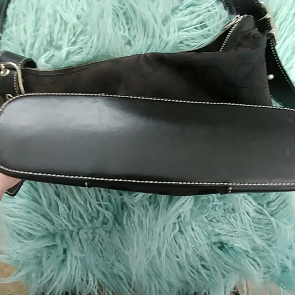 Coach Black Signature Canvas Hobo Bag